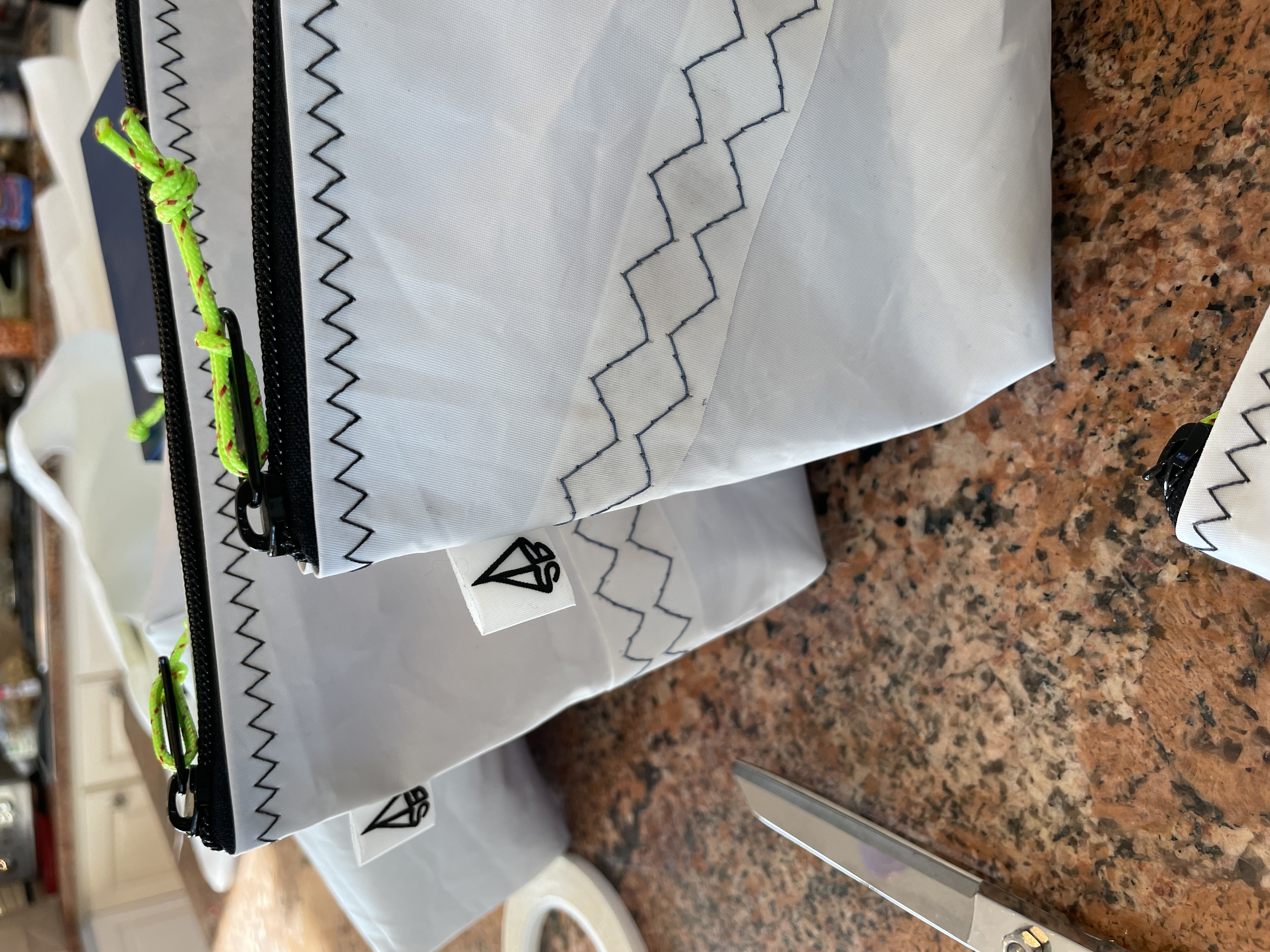 Sailcloth pouches in the workshop