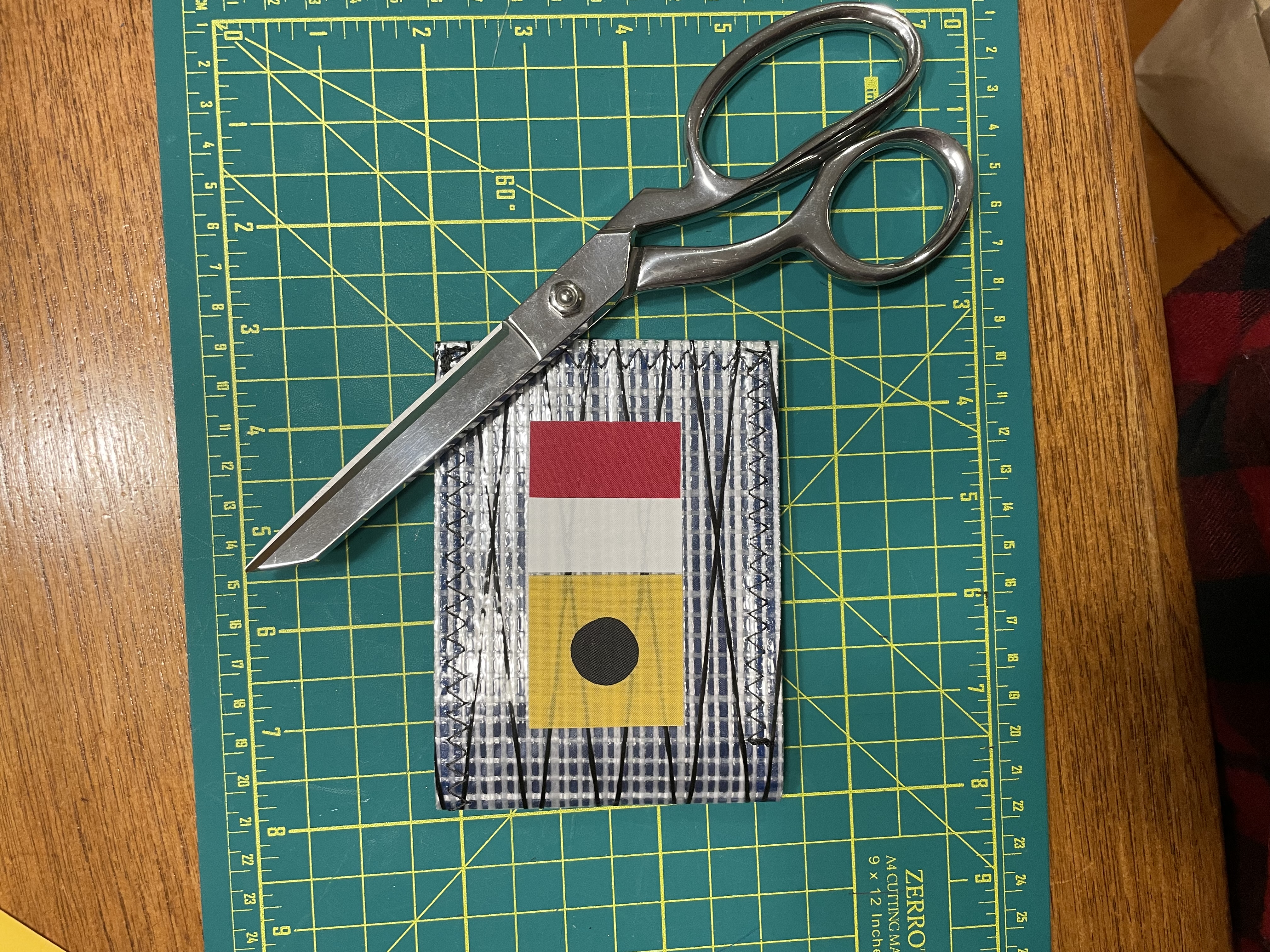 Signal-flag card sleeve in progress