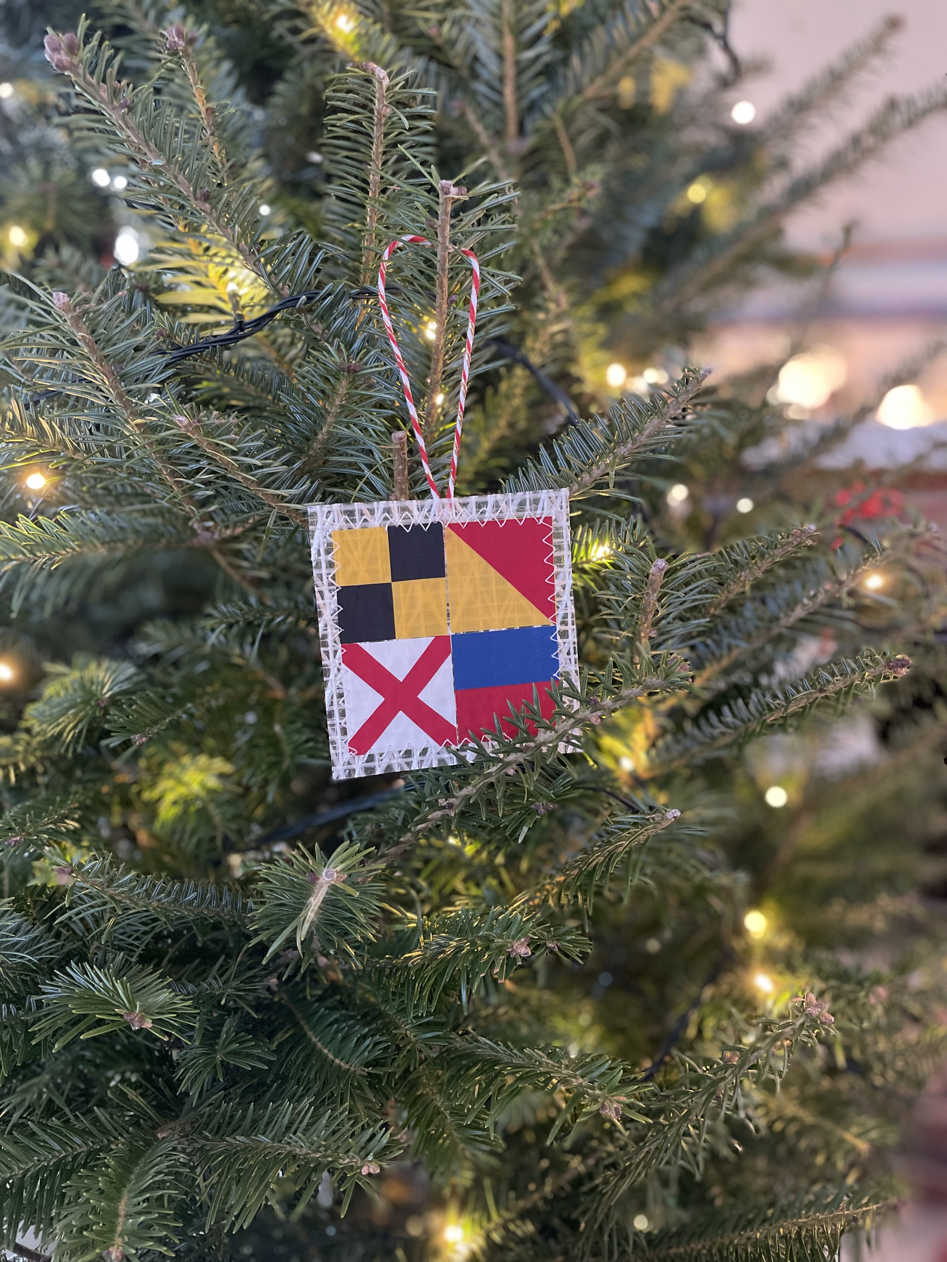 Signal-flag ornament on the tree